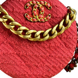 Chanel 19 Round Pink Tweed Chain Shoulder Bag
