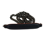 Fendi Navy/Red Leather Trim/Suede Dotcom Striped Two-Way Bag
