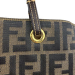 Fendi Brown Leather Trim Canvas  Zucca Tote Bag