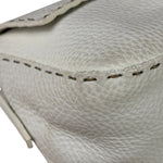 Fendi White Leather Selleria Baguette