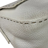 Fendi White Leather Selleria Baguette
