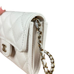 Chanel Classic Flap Card Holder on Chain Quilted Caviar Black