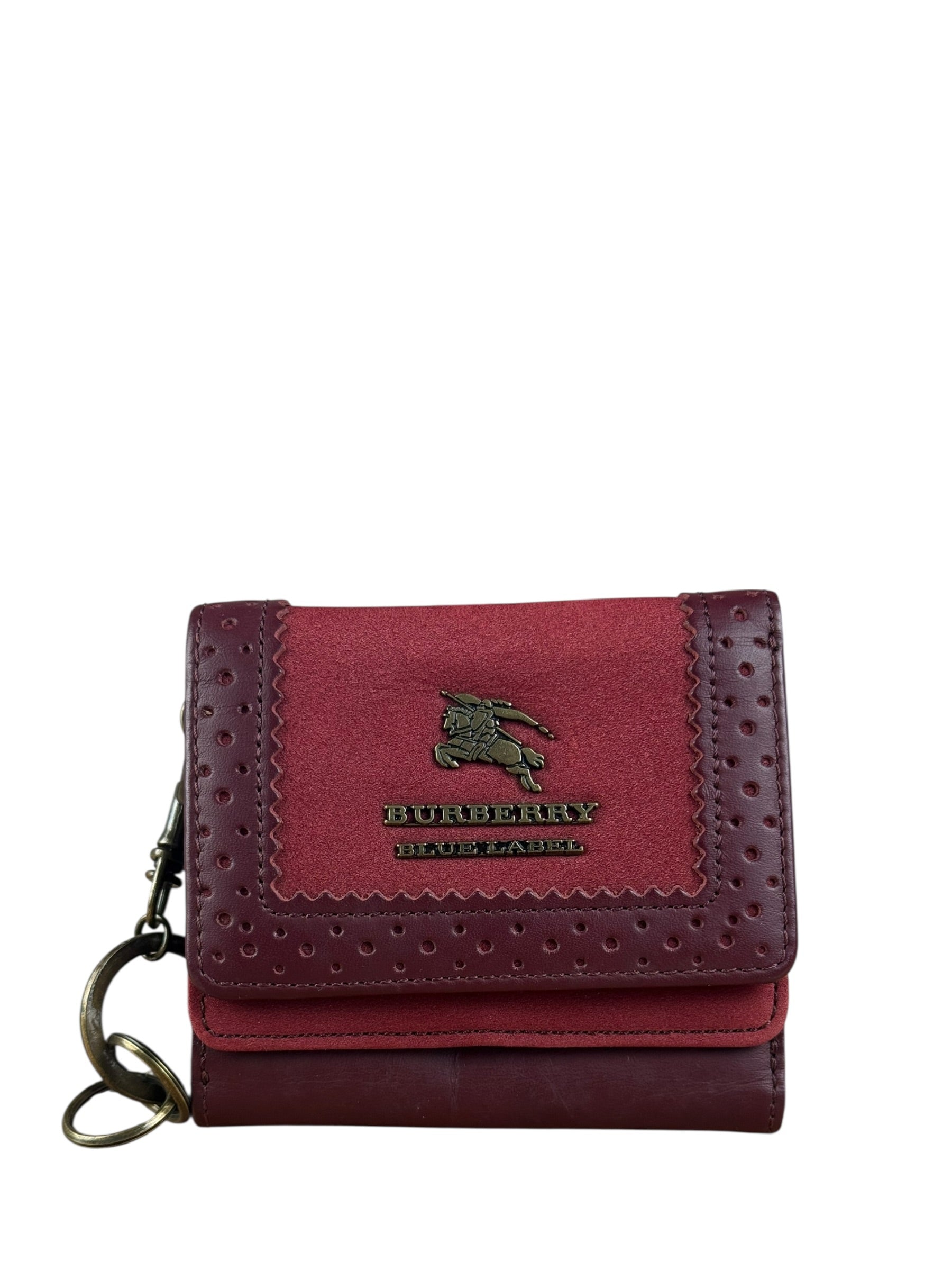 Burberry Blue Label Red Suede/ Leather Wallet