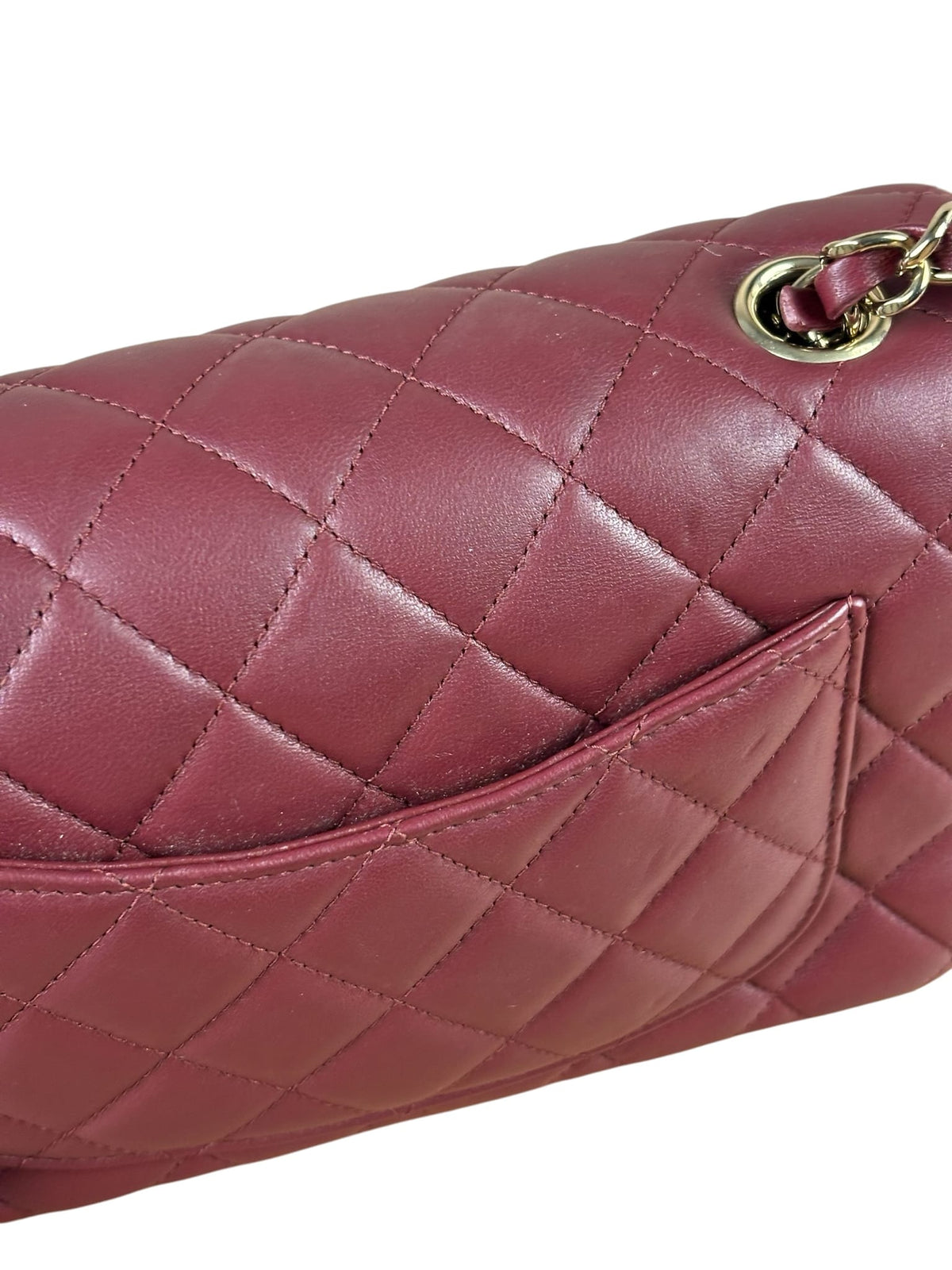 Chanel Burgundy Quilted Lambskin Small Flap Bag 2021