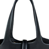 Ferragamo Vintage Black Leather Lined Shoulder Tote