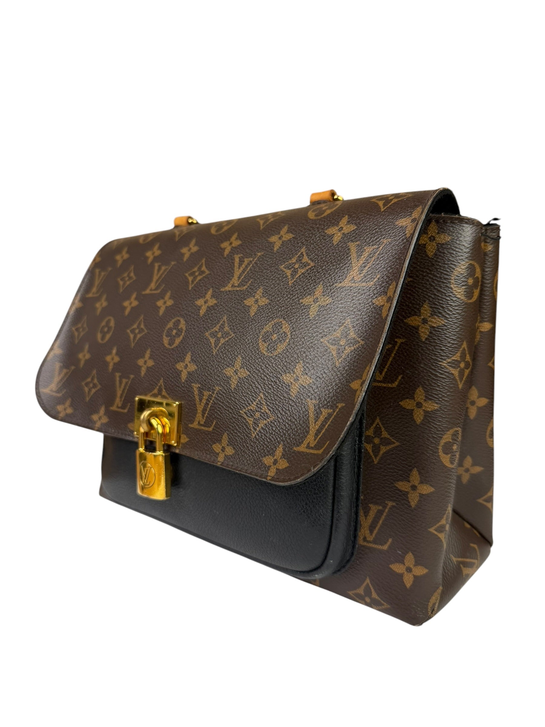 Louis Vuitton Black Leather/ Monogram Marignan 2Way Bag