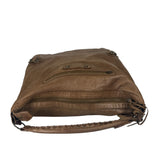 Balenciaga Brown Lambskin Day Moto Hobo Bag
