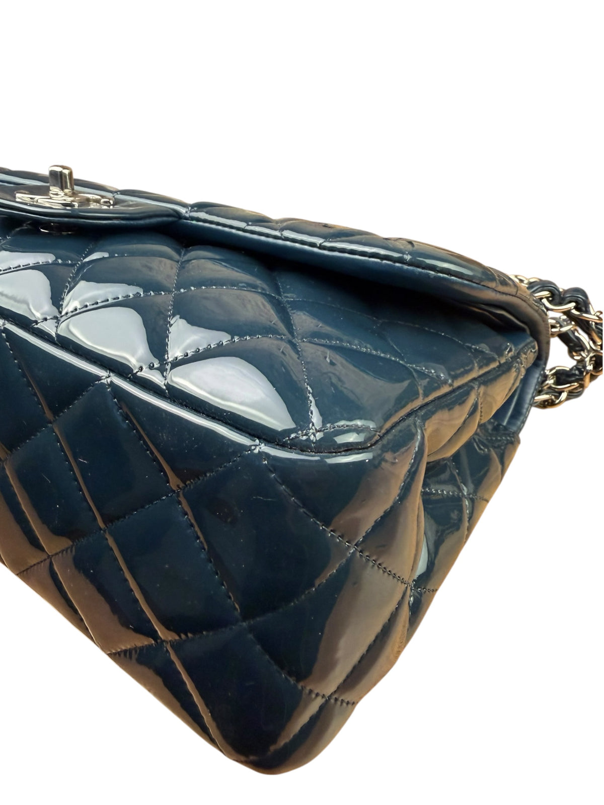 Chanel Dark Turquoise Patent Large Double Flap Bag 2010