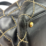 Chanel Black Leather Wild Stitch Surpique Tote 2005