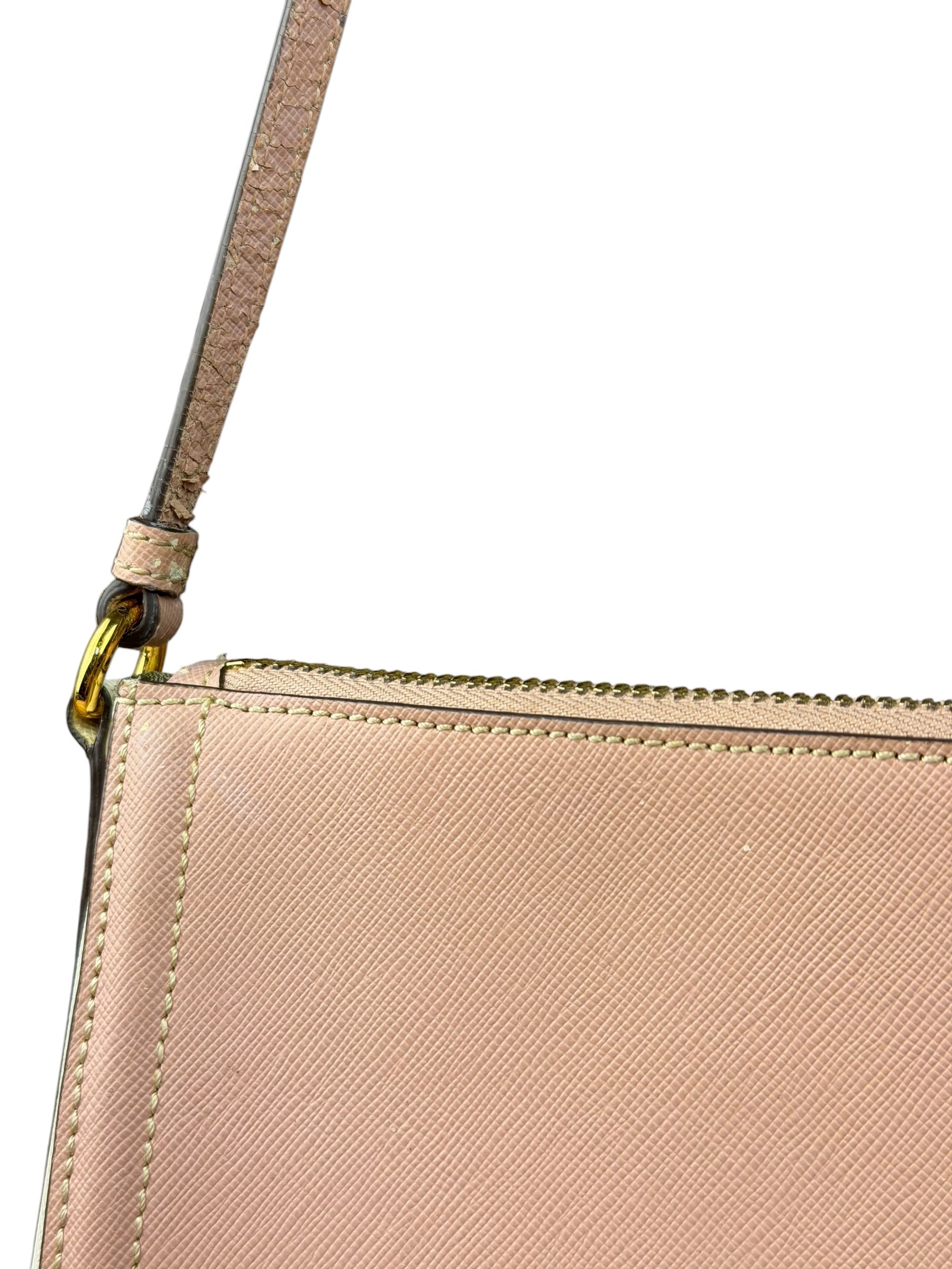 Prada Bicolor Saffiano Leather Mini Pochette