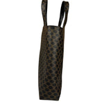 Celine Bicolor Leather Macadam Canvas Tote Bag