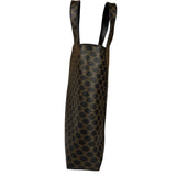Celine Bicolor Leather Macadam Canvas Tote Bag