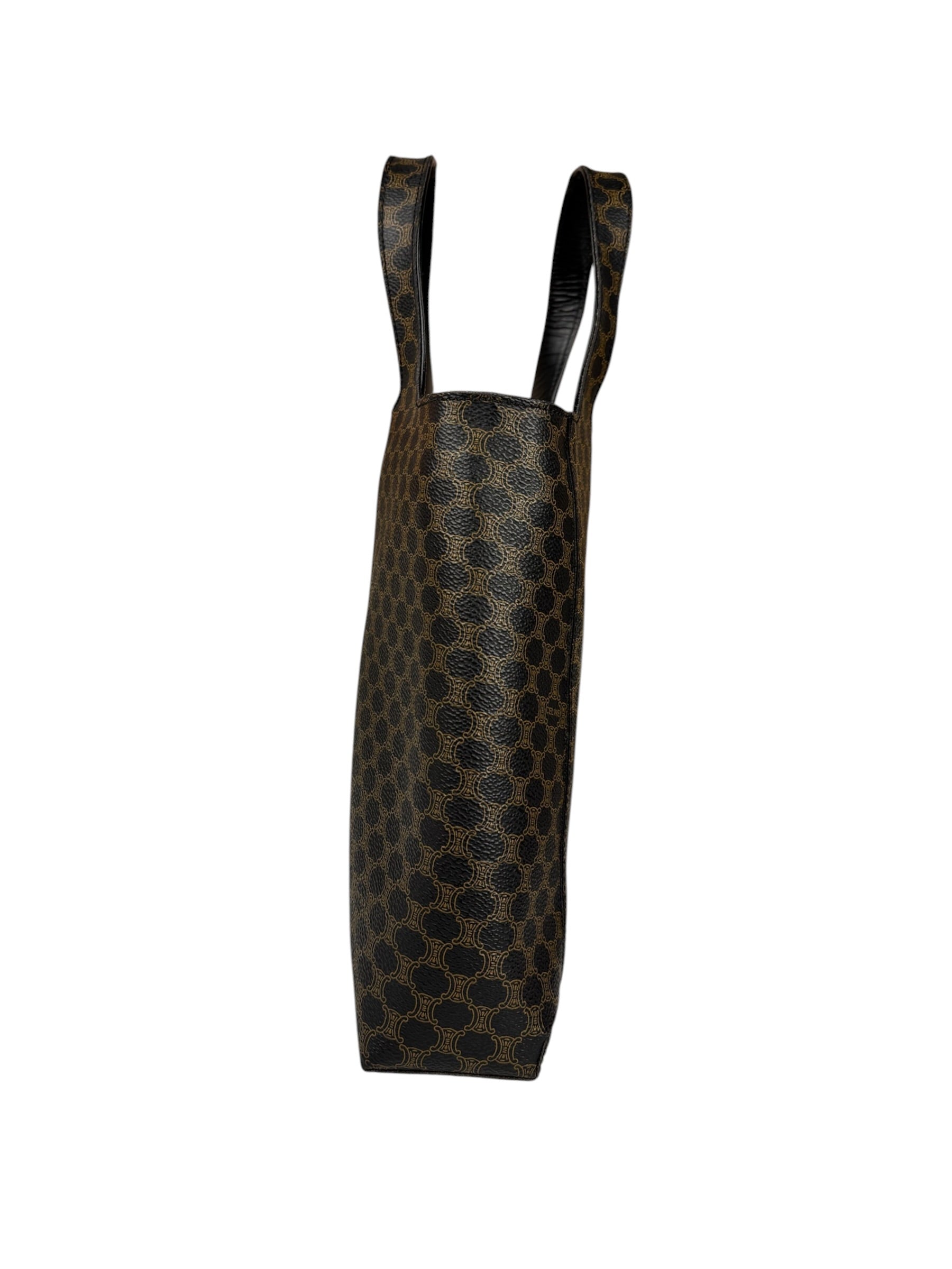 Celine Bicolor Leather Macadam Canvas Tote Bag