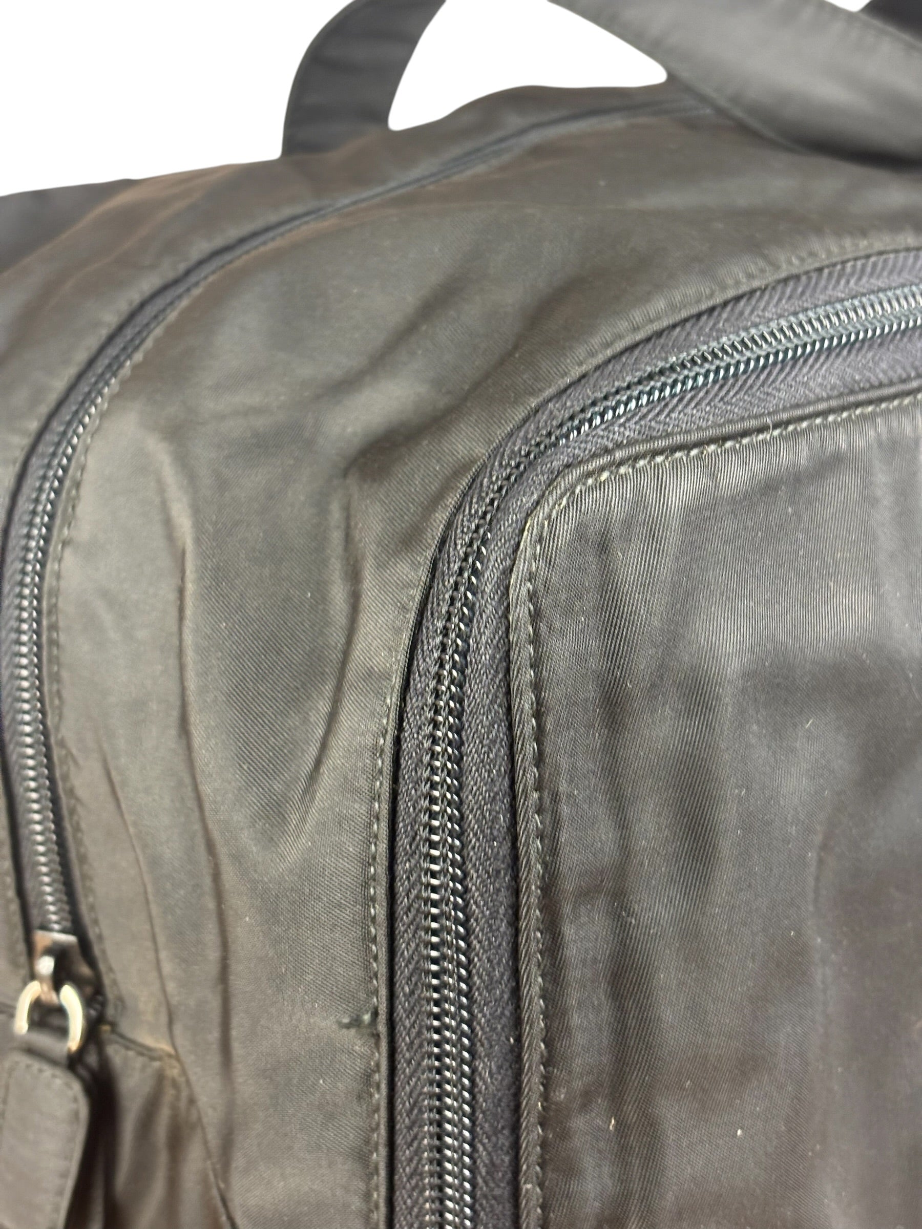 Prada Vintage Black Tessuto Nylon Travel Bag