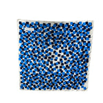 Yves Saint Laurent Cream/Blue Geometric Pattern Silk Scarf