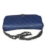 Chanel Blue Metallic Calf-Skin Chain Flap Bag 2014