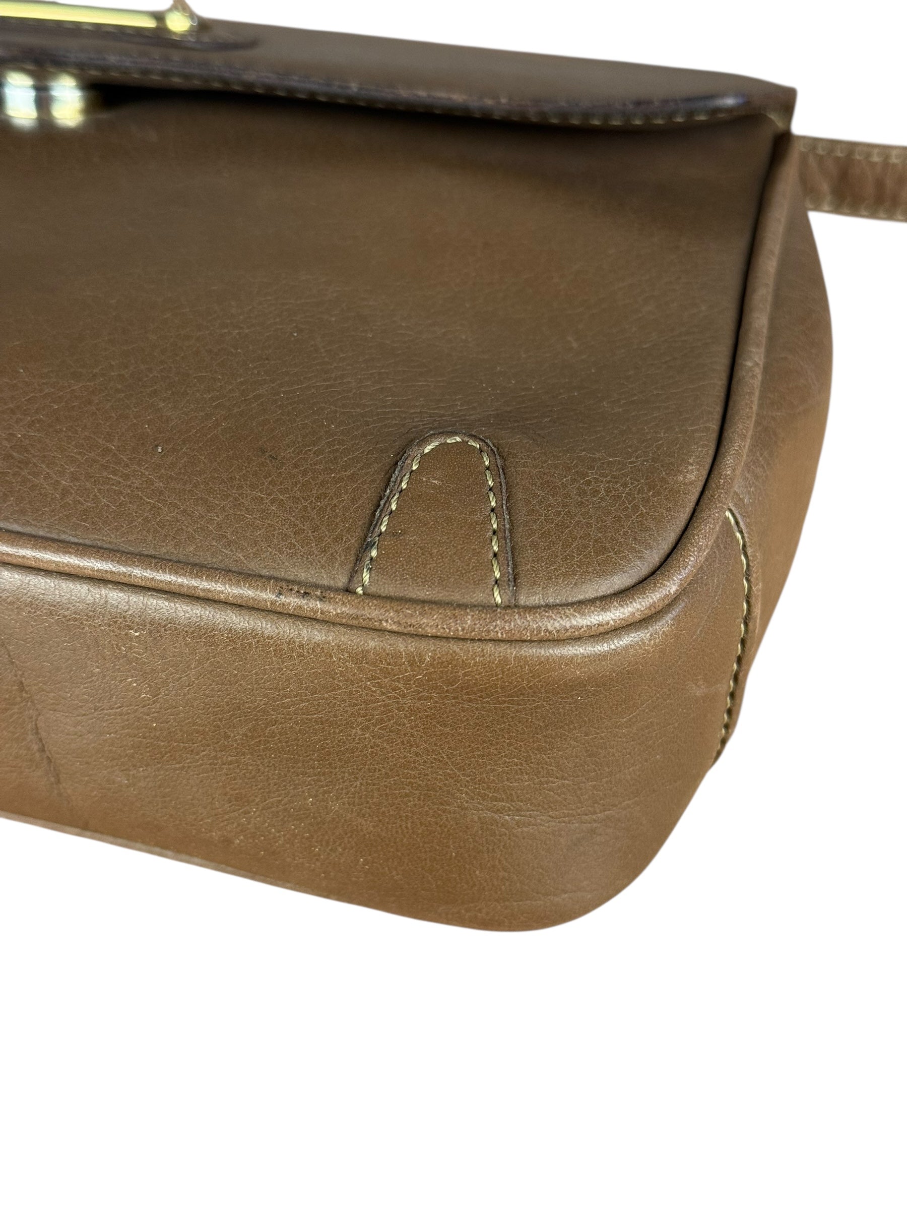 Celine Vintage Brown Leather Crossbody