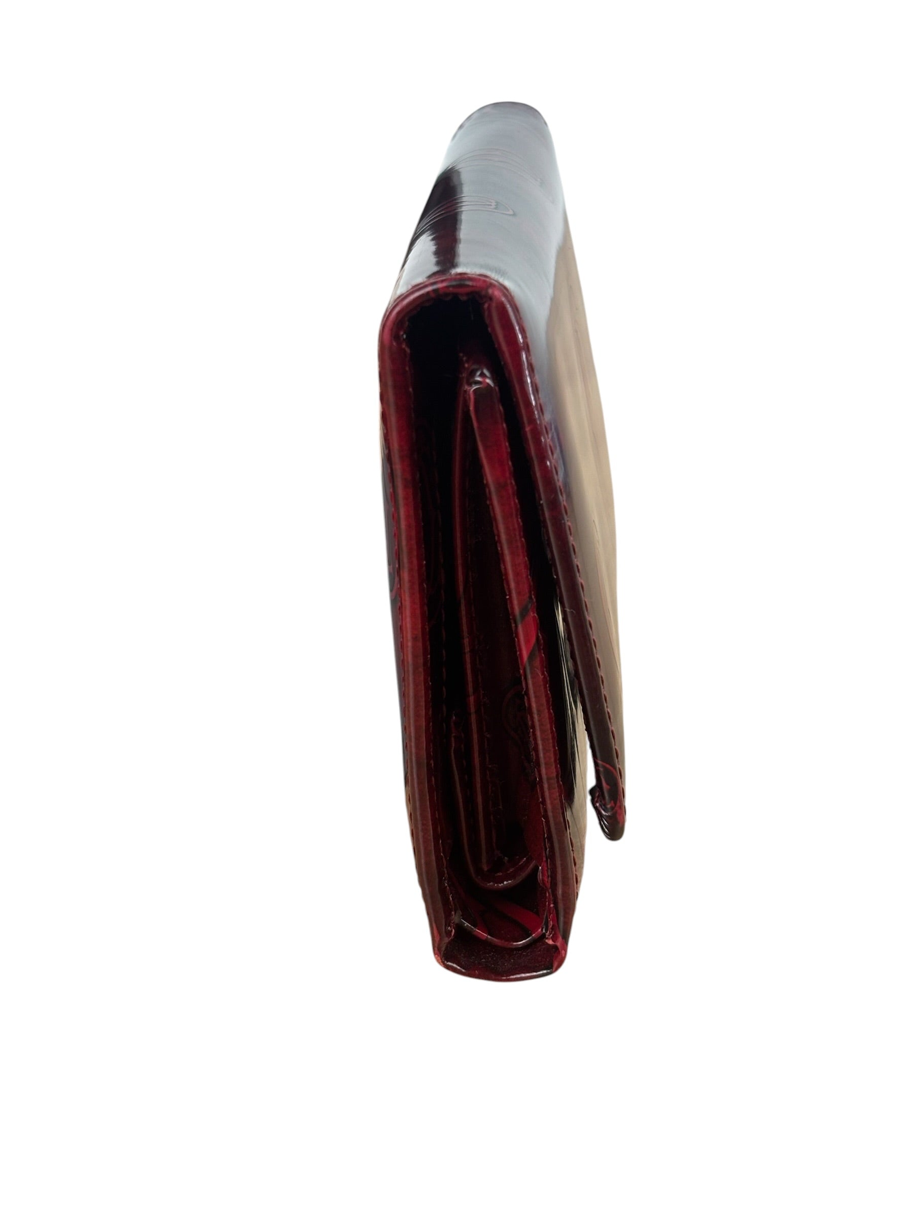 Cartier Red Patent Leather Must De Cartier Tri-Fold Wallet