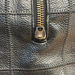 Chanel Black Leather Chocolate Bar Square-Stitched Bowler Shoulder Bag 2005