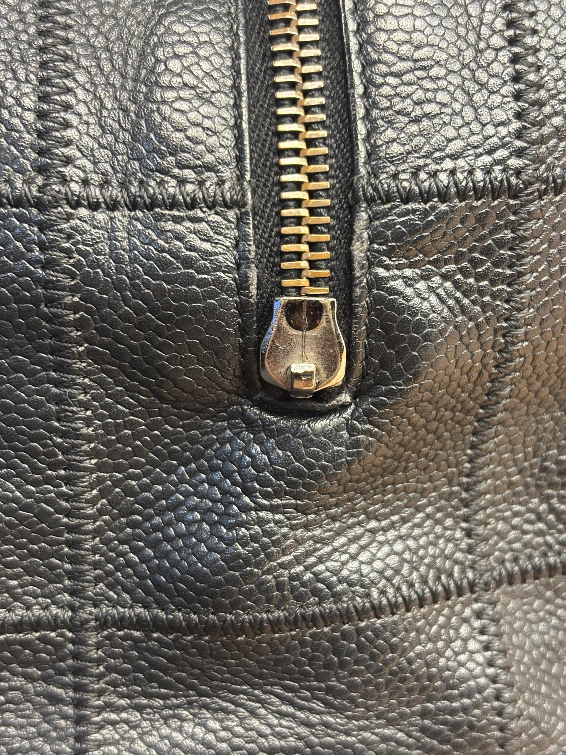 Chanel Black Leather Chocolate Bar Square-Stitched Bowler Shoulder Bag 2005