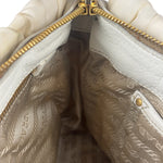 Prada Y2K Ivory Gaufre Nylon Woven Leather 2Way Mini Handbag