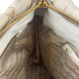 Prada Y2K Ivory Gaufre Nylon Woven Leather 2Way Mini Handbag