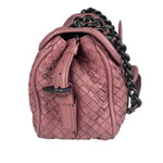 Bottega Veneta Purple Leather Rialto Intrecciato Shoulder Bag
