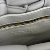 Bottega Veneta White Leather Padded Cassette Chain Bag