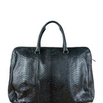 Bottega Veneta Black Snake Leather Brief Case