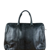 Bottega Veneta Black Snake Leather Brief Case
