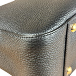 Fendi Black Leather Small FF Tote Two-Way Bag