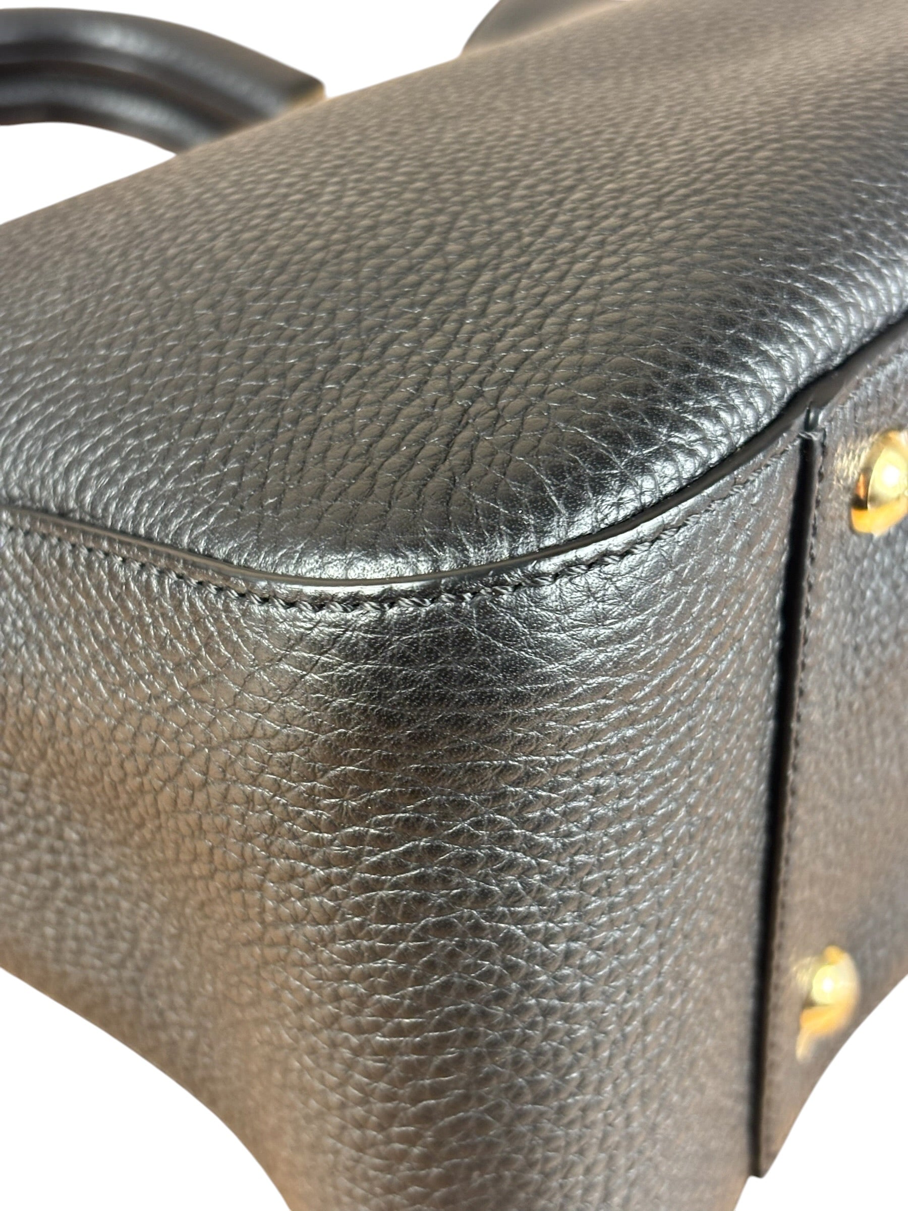 Fendi Black Leather Small FF Tote Two-Way Bag