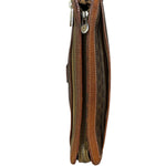 Celine Brown Leather Macadam Clutch