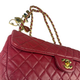Chanel Red Quilted Leather Timeless Valentine Flap Bag 2009
