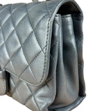 Chanel Dark Grey Quilted Leather Loop Flap Bag 2014