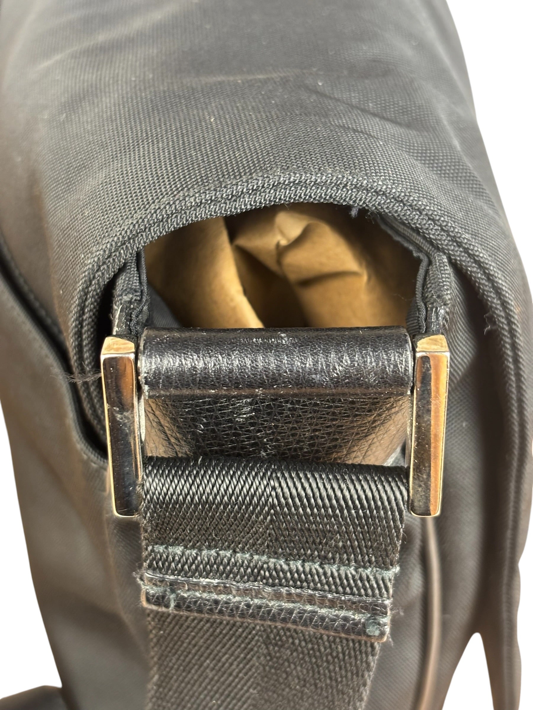 Gucci Black Canvas Flap Messenger Bag