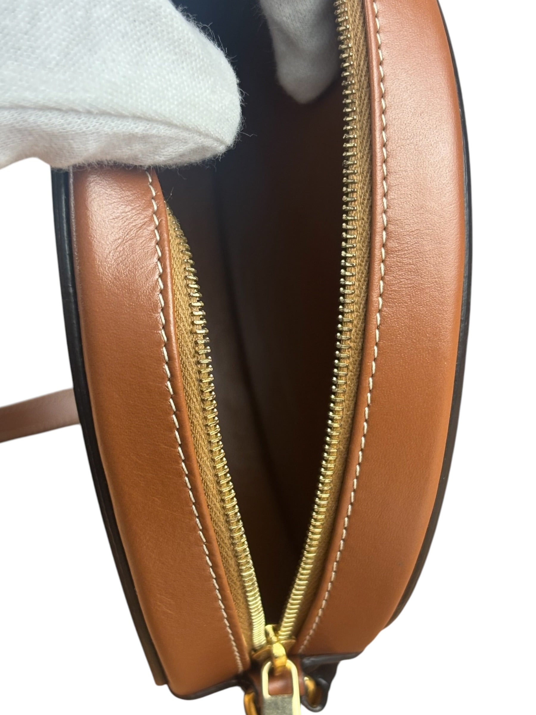 Celine Cuir Triomphe Oval Crossbody Brown