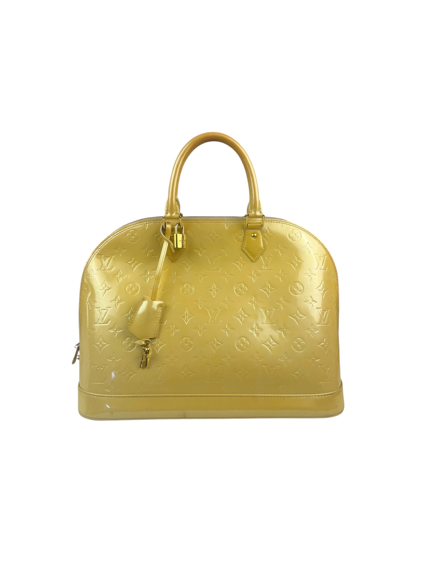 Louis Vuitton Yellow Monogram Vernis Alma Handbag