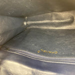 Chanel Navy Leather Diamond Stitch Flap Bag 1988