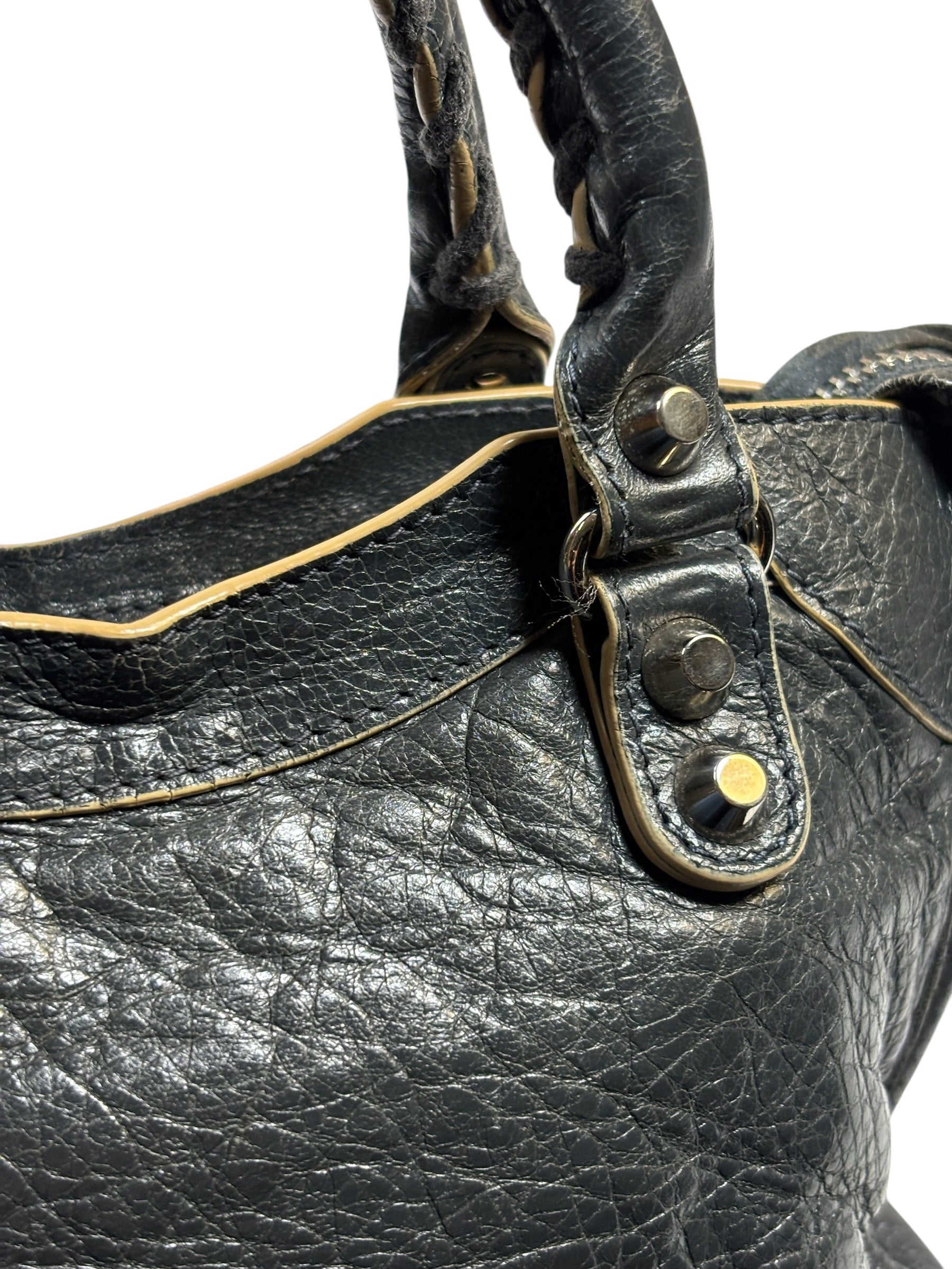 Balenciaga Charcoal Le City Small Two-Way Bag