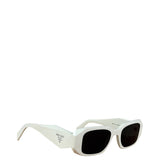Prada White Symbole Rectangular Sunglasses