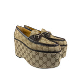 Gucci Horsebit GG Canvas Platform Loafers