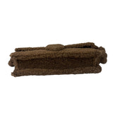 Jacquemus Brown Leather Trim  Le Bambidou Shearling Shoulder Bag