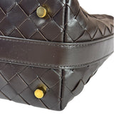 Bottega Veneta Brown Leather Intrecciato Mini Wallace Hobo Bag