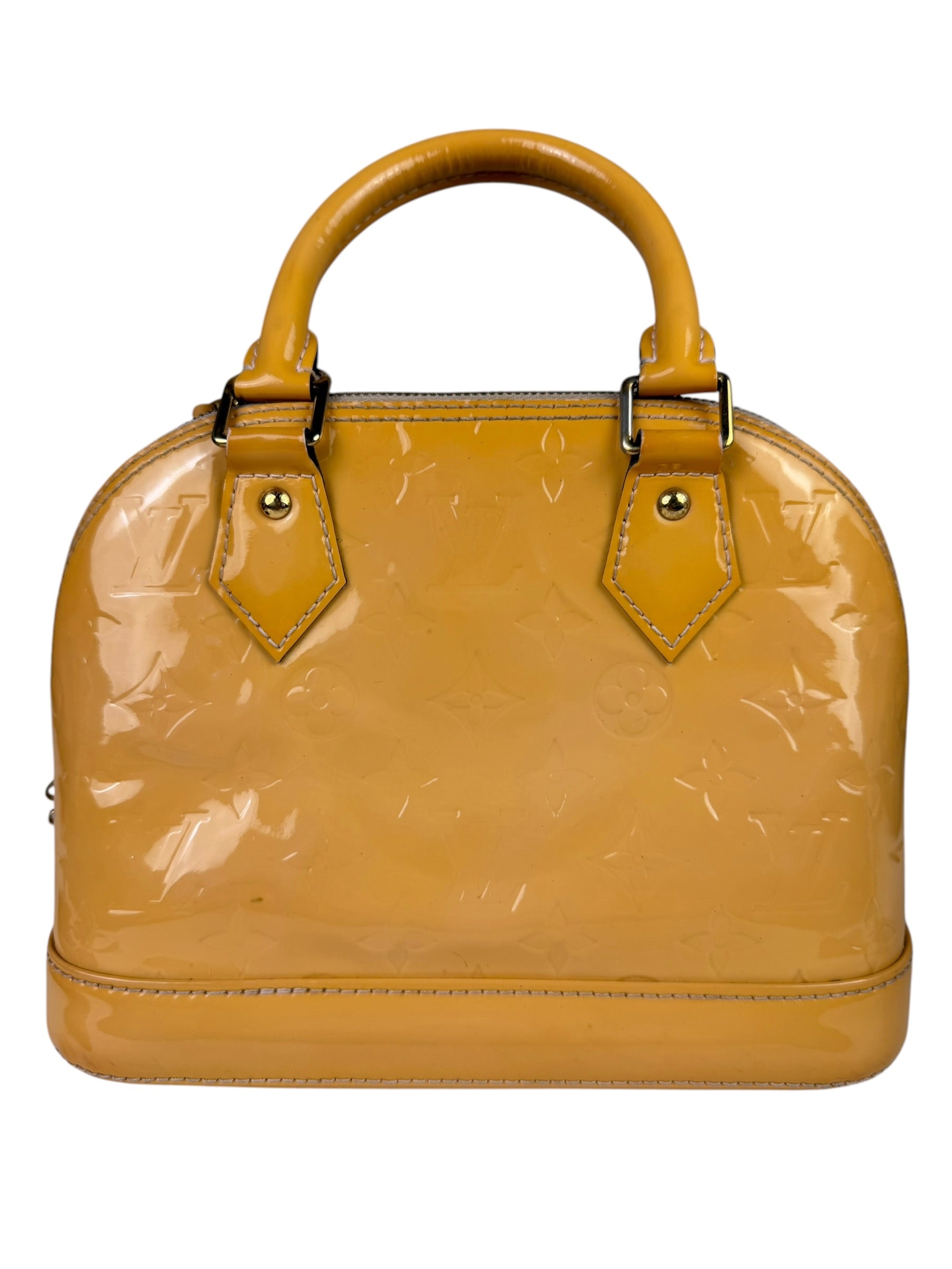 Louis Vuitton Yellow Monogram Vernis Alma BB Two-Way Bag