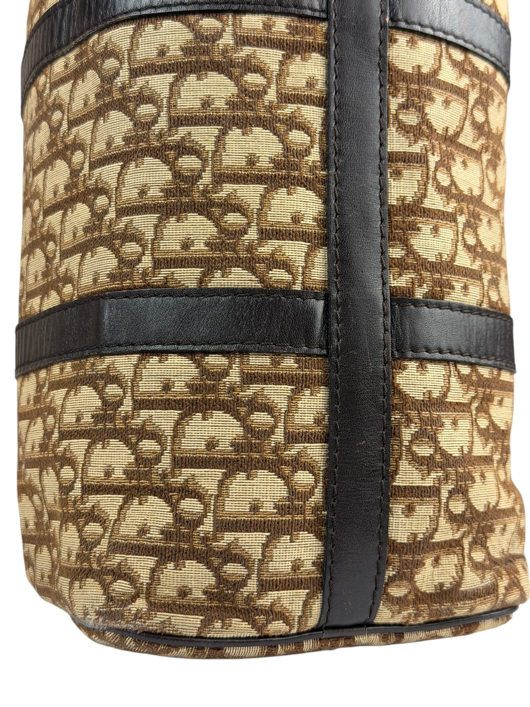 Christian Dior Brown Leather Trotter Boston Handbag