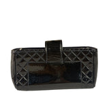 Chanel Navy Patent Leather Matelasse Chain Pouch 2013