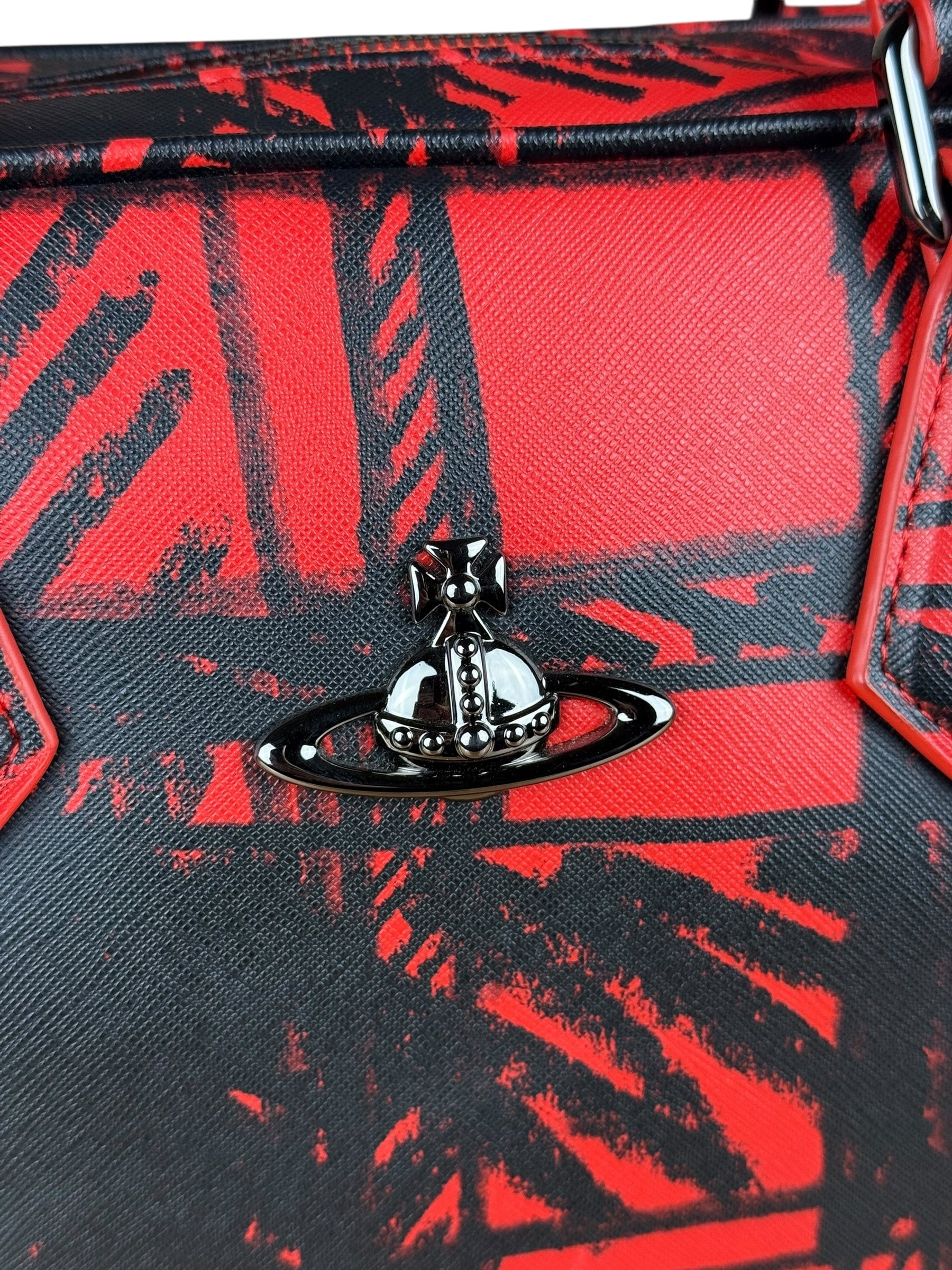 Vivienne Westwood Grafiti Plaid Boston Bag