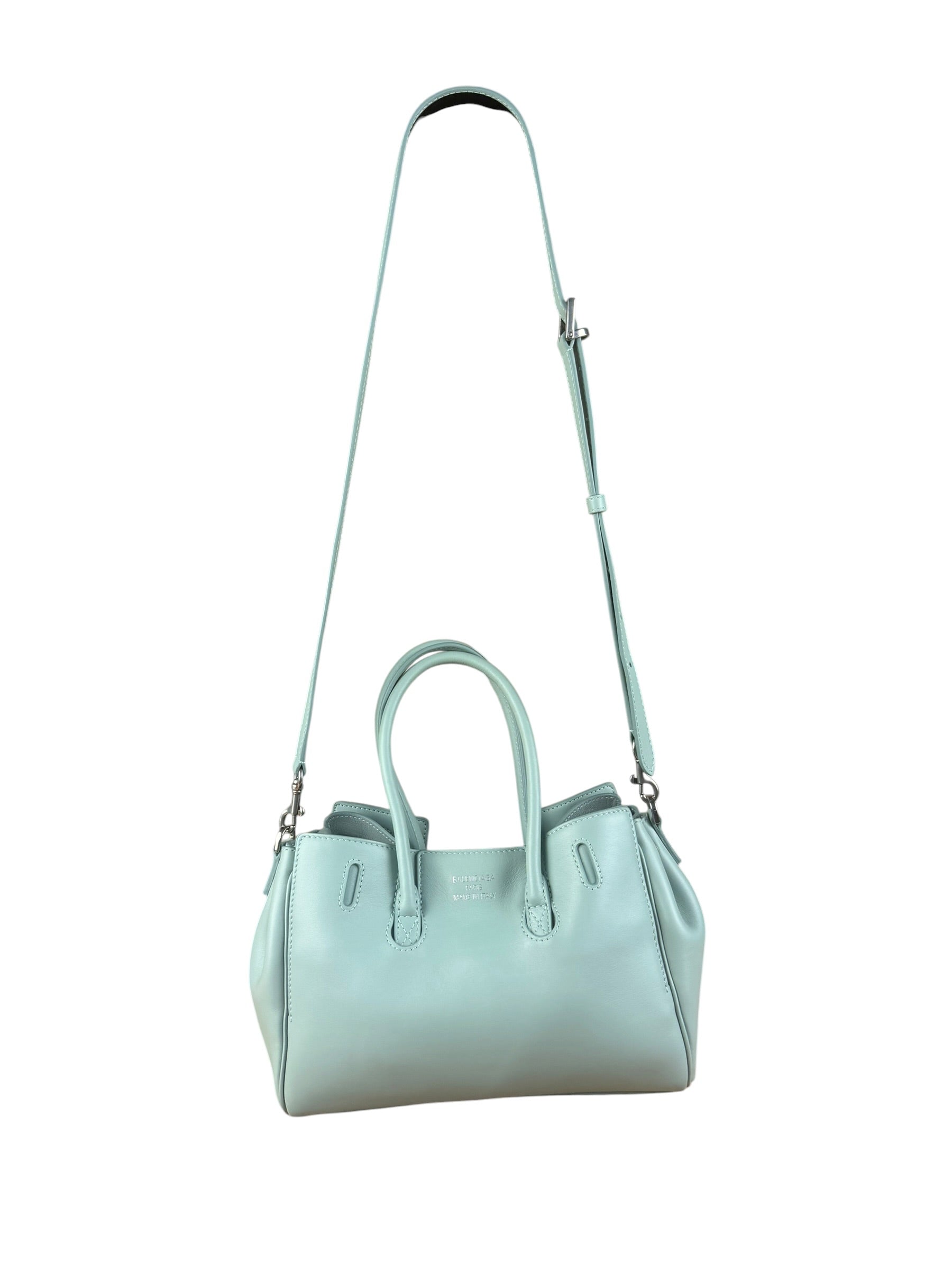 Balenciaga Blue Leather Mini Bel Air Carry All Two-Way Bag