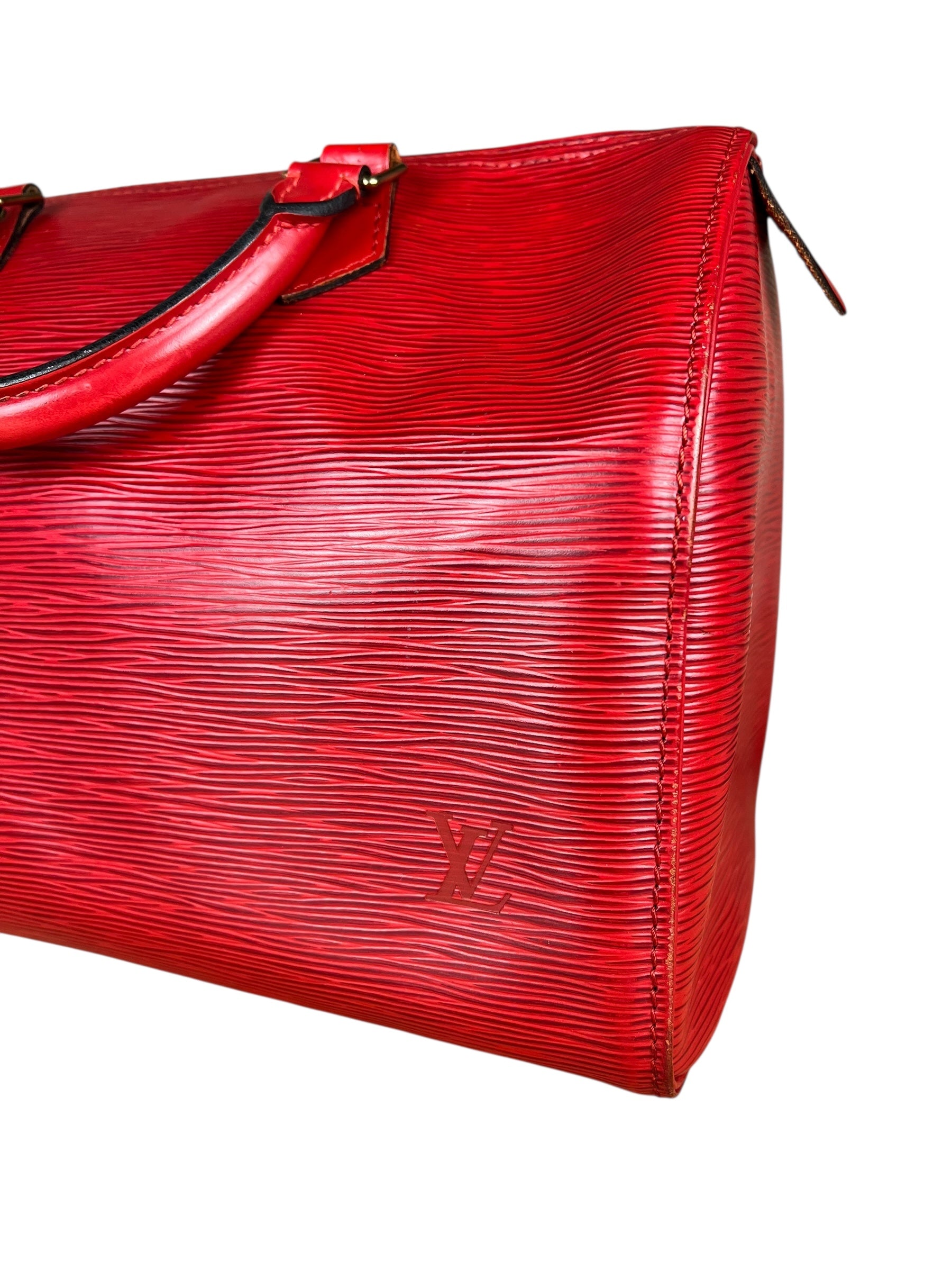 Louis Vuitton Red Epi Speedy 35